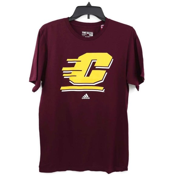 CMU Unisex Graphic Go To Tee Adidas Maroon Yellow - Picture 1 of 9